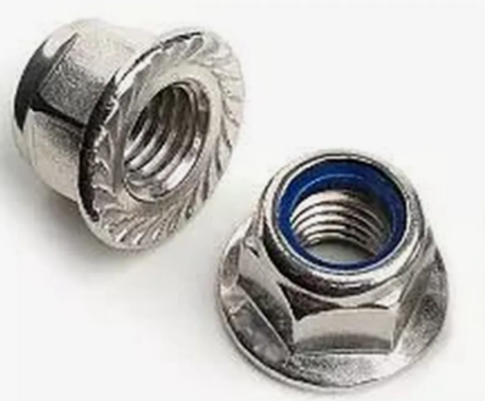 Гайка 12х1.75 с нейлоновым кольцом фланцевая S=18 (10)