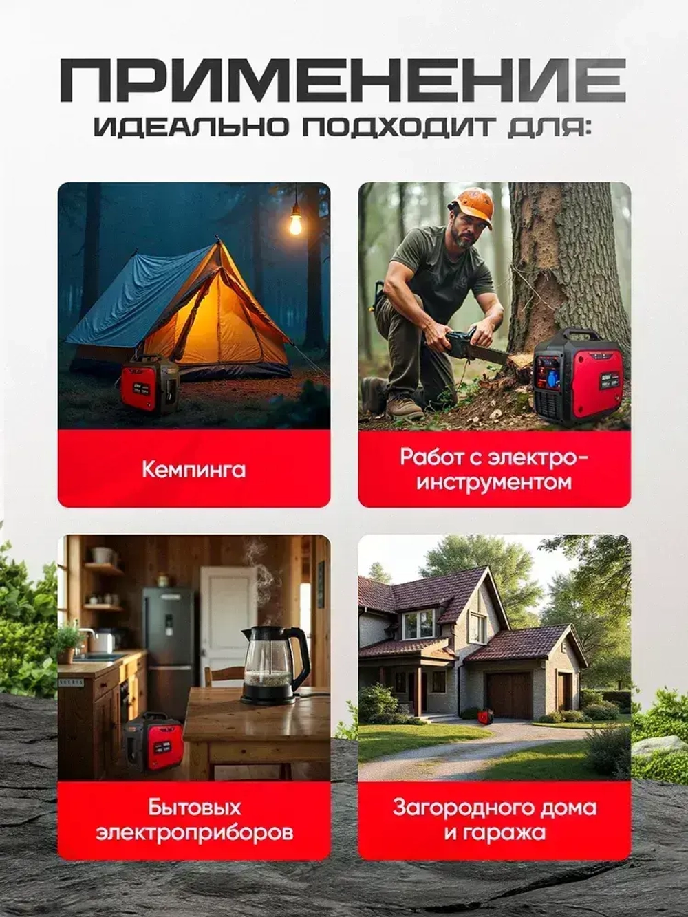 Генератор бензиновый инверторный SENDA SD2200i (2200 Вт, 230В, 2 USB порта)