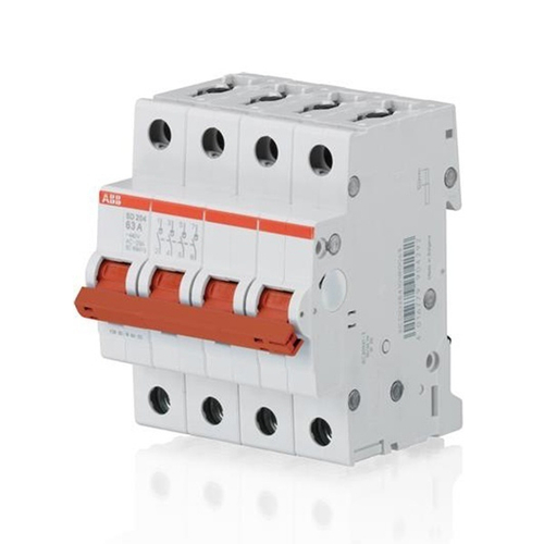 Рубильник модульный 4П 63А рычаг красный SD204/63 ABB (выключатель нагрузки) 2CDD284101R0063