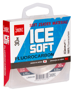 Леска монофильная зимняя Lucky John Ice Soft Fluorocarbon 30 м, 0.30 мм