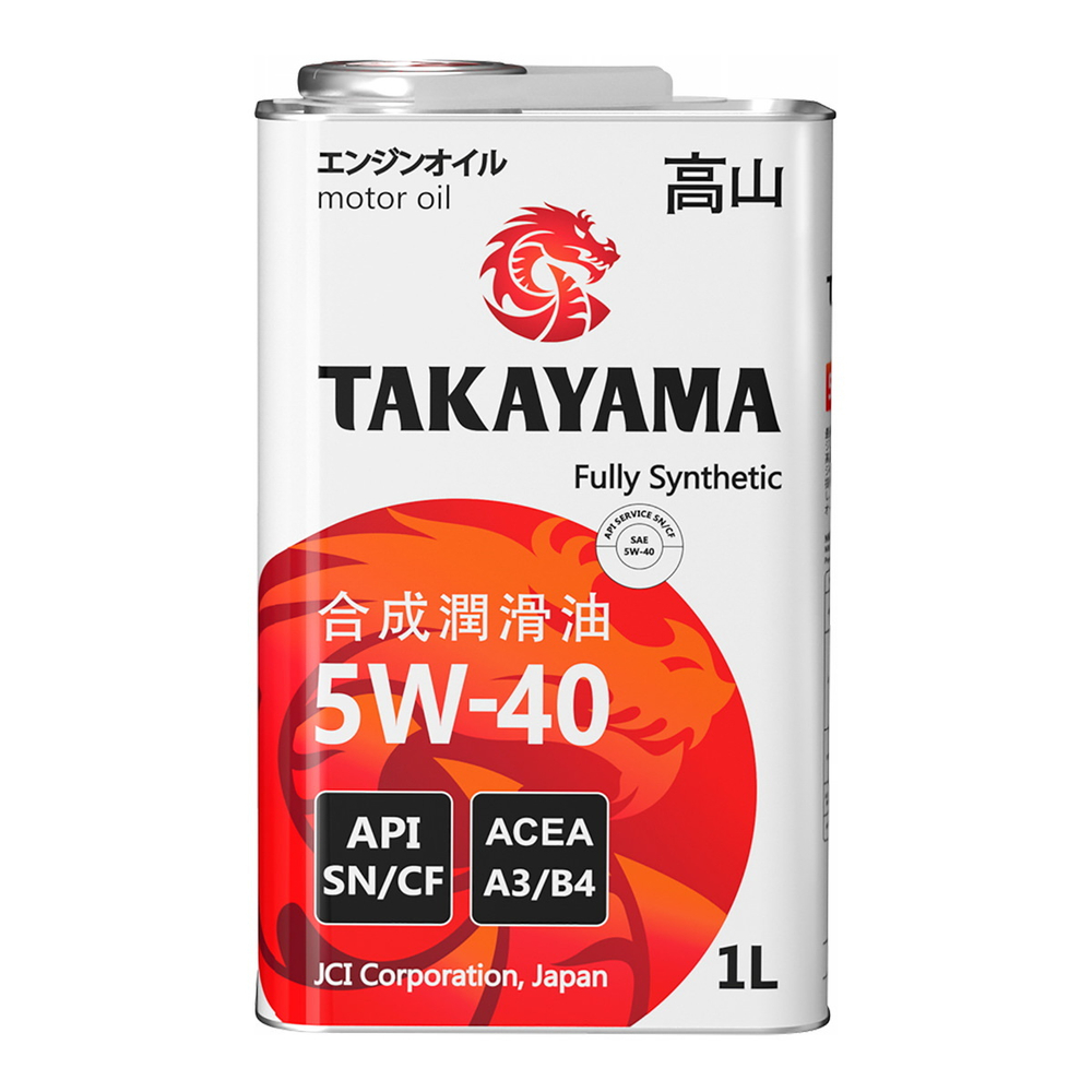 Масло моторное синтетическое TAKAYAMA  5W40 SN/CF 100 %  1л