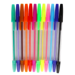 Набор ручек шариковых 12 цветов 1 мм в ПВХ упаковке