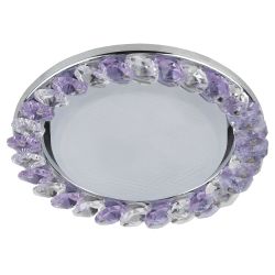 DK85 CH/WH+PU Светильник ЭРА под лампу Gx53, 220V,13W, хром/прозрачный, фиолетовый