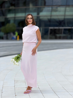 трикотажный топ в нежно розовом цвете