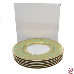 Набор тарелок Falkenporzellan Natalia seladon gold 28.5 см(6 шт)