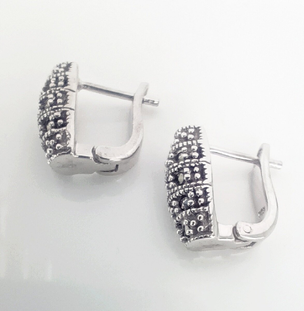 Серьги Эстерелла с пиритами, серебро 925 пробы, родирование/Ф