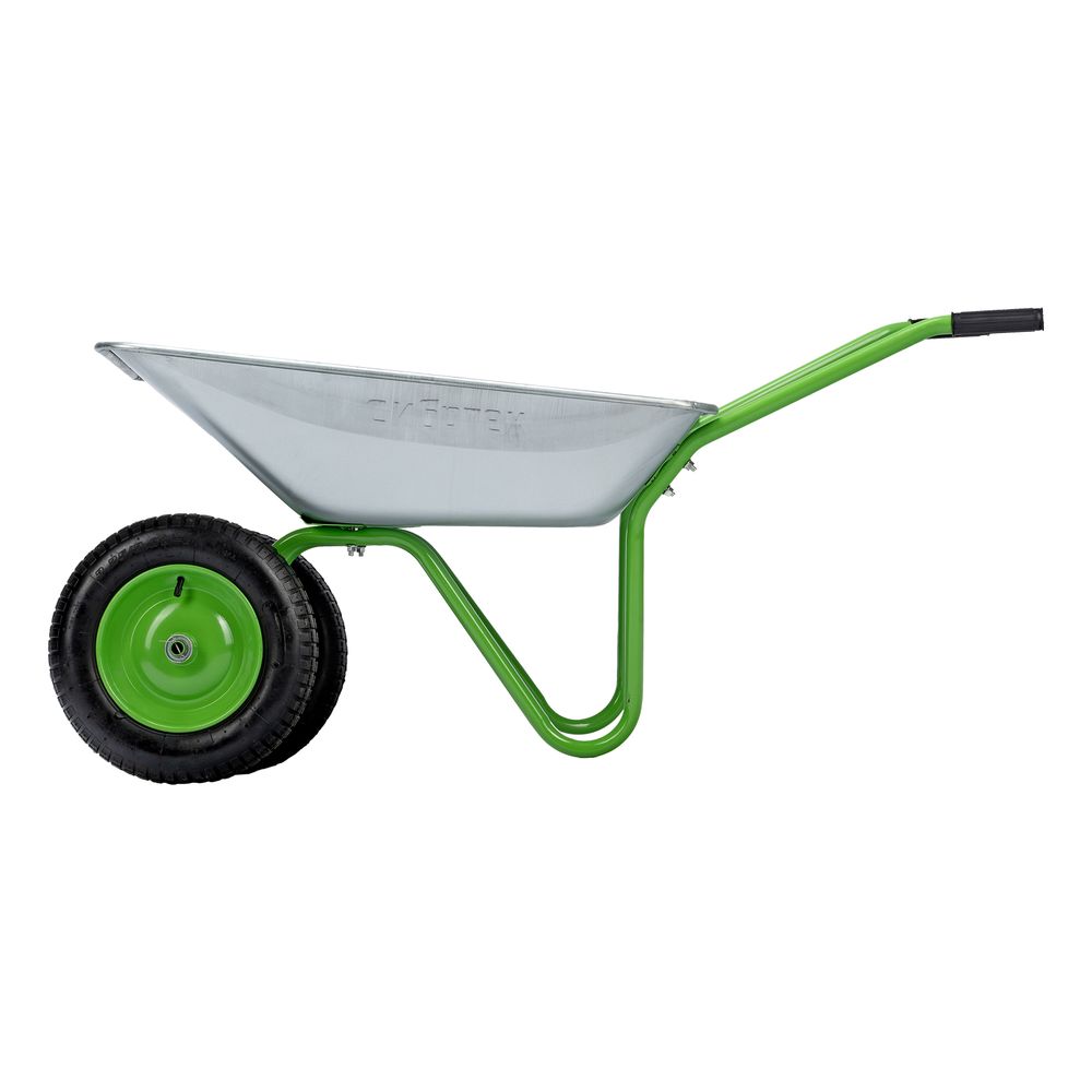 Тачка садовая, 2-х колесная, грузоподъемность 120 кг, объем 65 л Сибртех, 689135