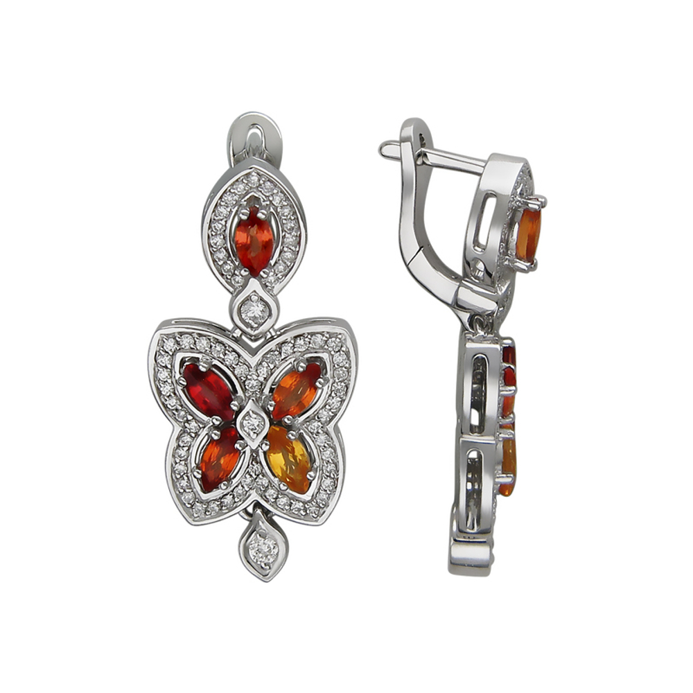 Серьги с бриллиантом  из белого золота JA-S-629957-1