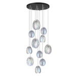 5039/11 MODERN ODL24 000 черный/перламутровый/металл/стекло Люстра каскадная G9 11*40W MUSSELS