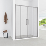 Душевая дверь Loranto раздвижная 150х190, толщина полотна 6мм , цвет профиля серый матовый