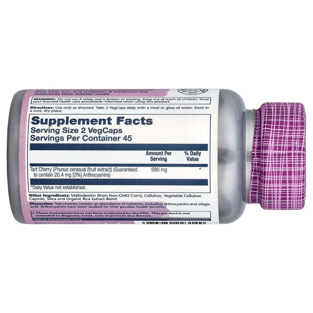 Solaray, Vital Extracts, вишня, 90 растительных капсул (340 мг в 1 капсуле)