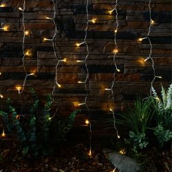 USL-S-131-PT1515 WARM WHITE CURTAIN Садовый занавес на солнечной батарее. 192 светодиода. Теплый белый свет . 1xАА Ni-Mh аккумулятор в-к. IP44. TM Uniel.