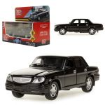 Модель ин. мет. "ГАЗ-31105 Волга" 12см, двери, багаж, черный, коробка 3110-12-BK (Технопарк)