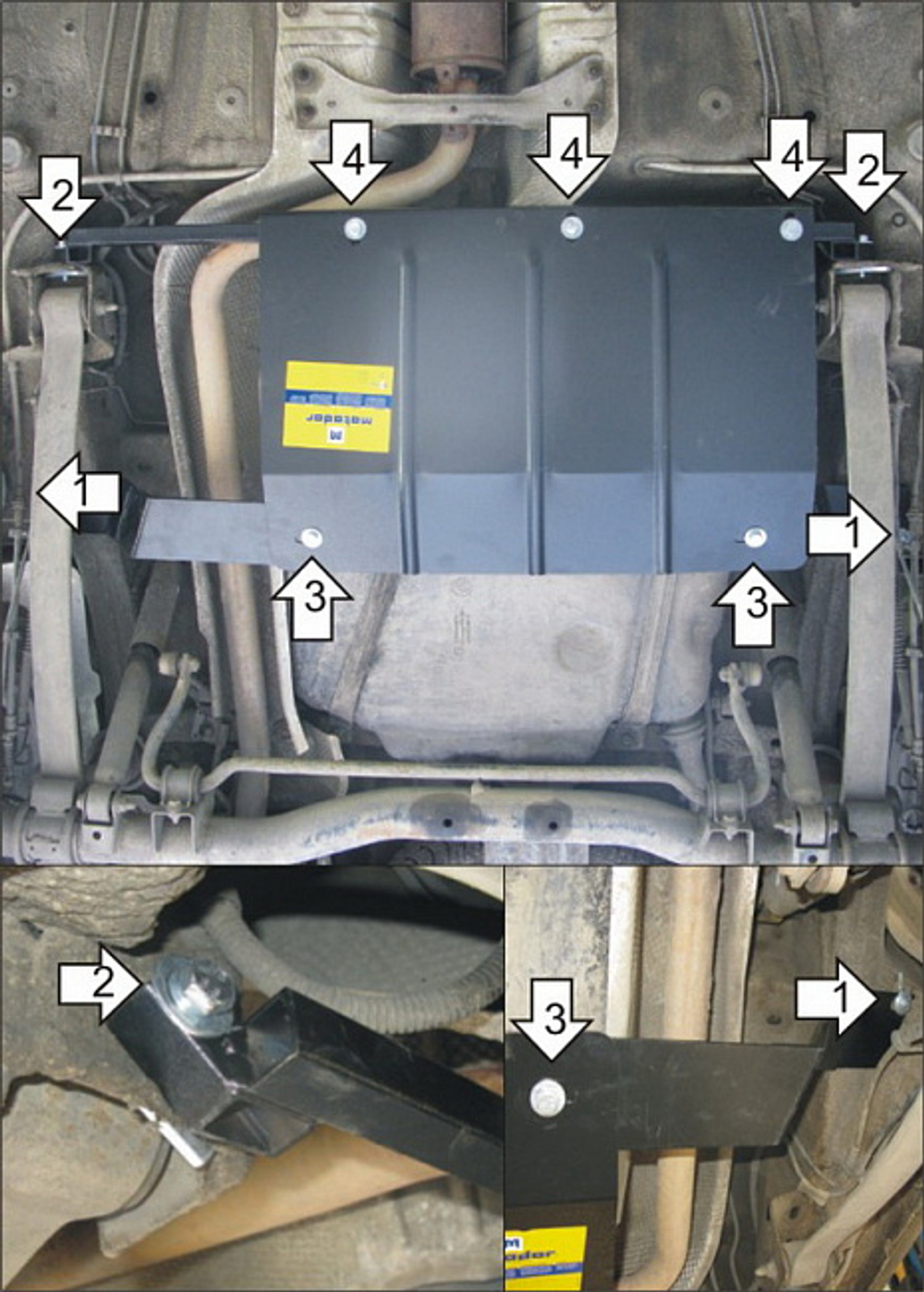 Защита Топл. бака. 2 мм, Сталь. для Volkswagen Caddy 2010-2021, Volkswagen Caddy 2004-2010 MOTODOR.02728