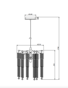 Светильник подвесной 1*Е14 2167/09/01P хром Eiva Stilfort