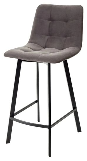 Полубарный стул CHILLI-QB SQUARE графит #14, велюр / черный каркас (H=66cm) М-City