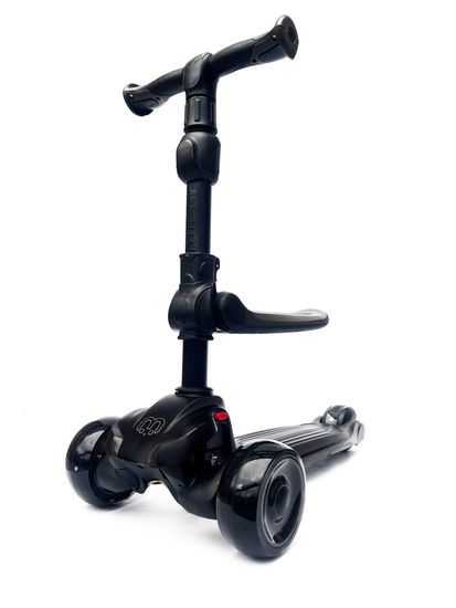 Самокат-беговел со светящимися колёсами 3 в 1 Scooter Micar Moby Black