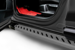 Пороги алюминиевые Suzuki Grand Vitara (2012-2015) Prestige графитовые