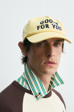 ZARA HARRY LAMBERT X DISNEY КЕПКА С ТЕКСТОМ, ЖЕЛТЫЙ