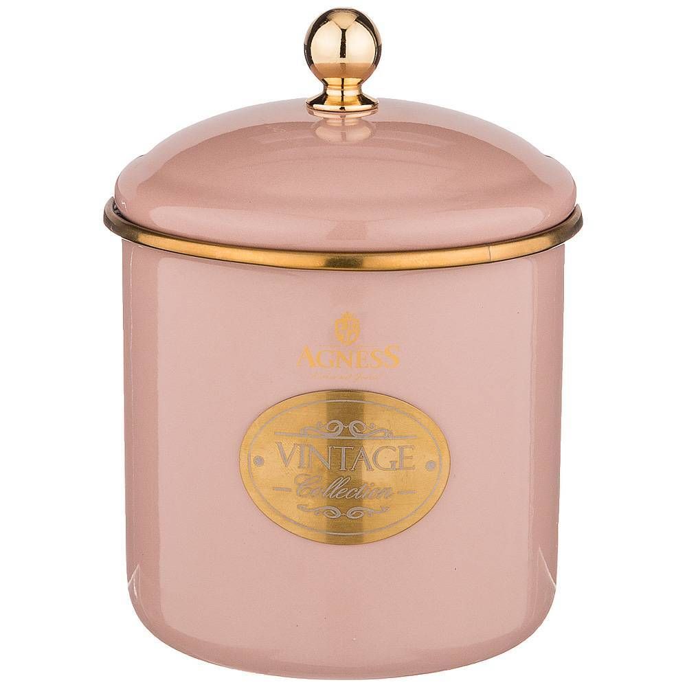 БАНКА ДЛЯ СЫПУЧИХ ПРОДУКТОВ AGNESS, ЭМАЛИРОВАННАЯ, СЕРИЯ ТЮДОР 12 Х 12СМ / 1,2Л
