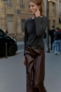 ZARA ФУТБОЛКА В РУБЧИК С ДЛИННЫМИ РУКАВАМИИ, УГОЛЬНЫЙ