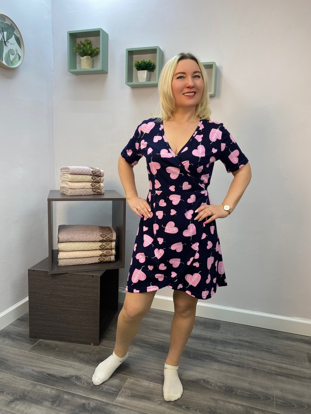 Халат женский "1607 К.П" на запах (Тексплюс)