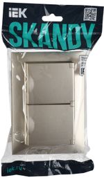 SKANDY Розетка 2-местная и крышкой 16А в сборе IP44 SK-R12Sh шампань IEK