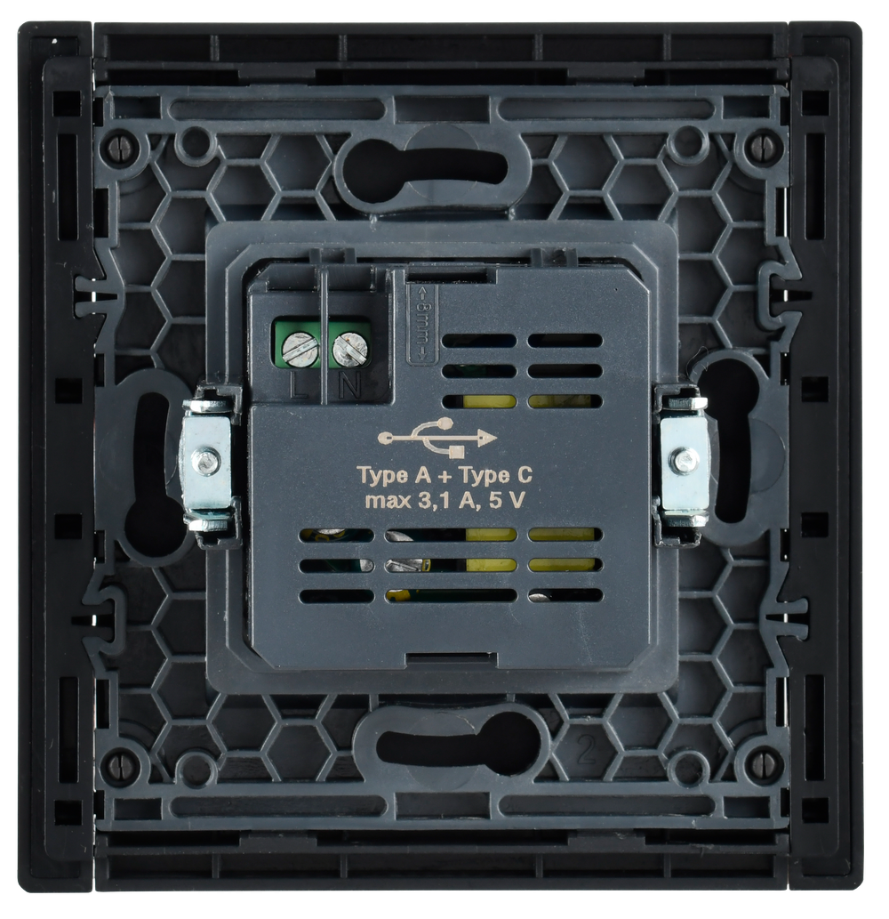 FORTE&PIANO Розетка USB A+C 3,1А FP350 серый IEK