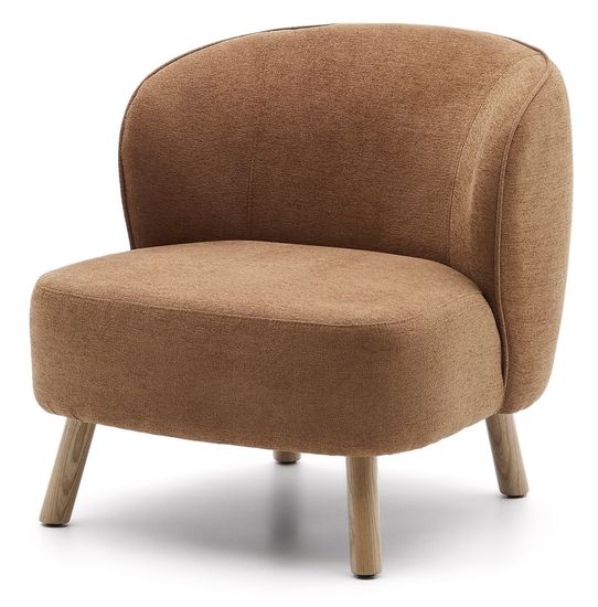 Кресло Ulit из терракотового шенилла с ножками из бука в натуральной отделке Испания La Forma