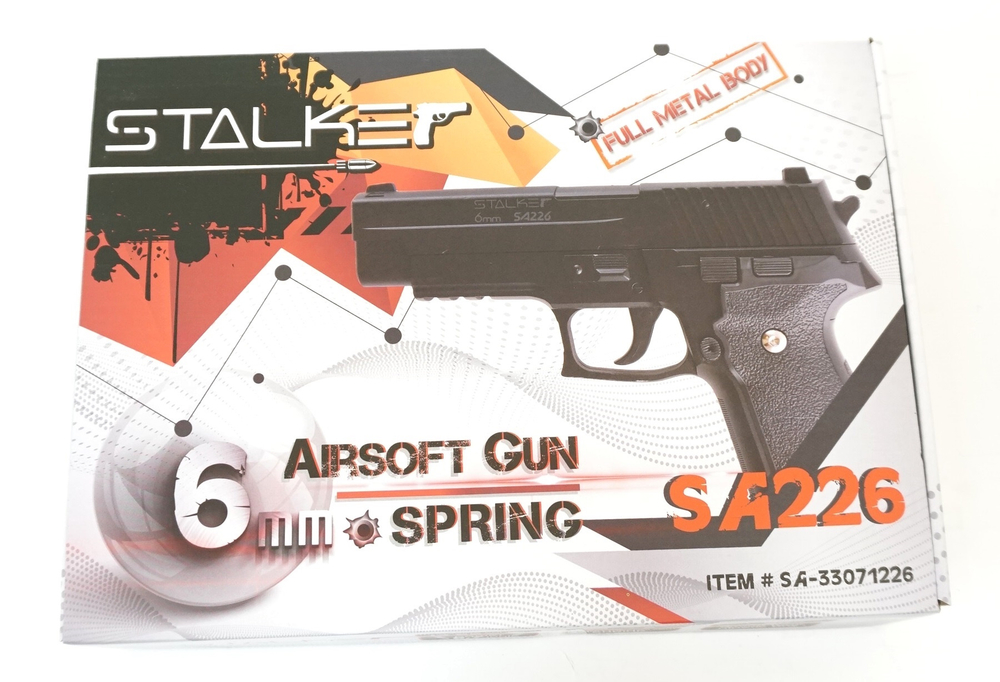 STALKER mod. SA226 Spring пист.пнев. (аналог SigSauer P226) калибр 6мм металл черный