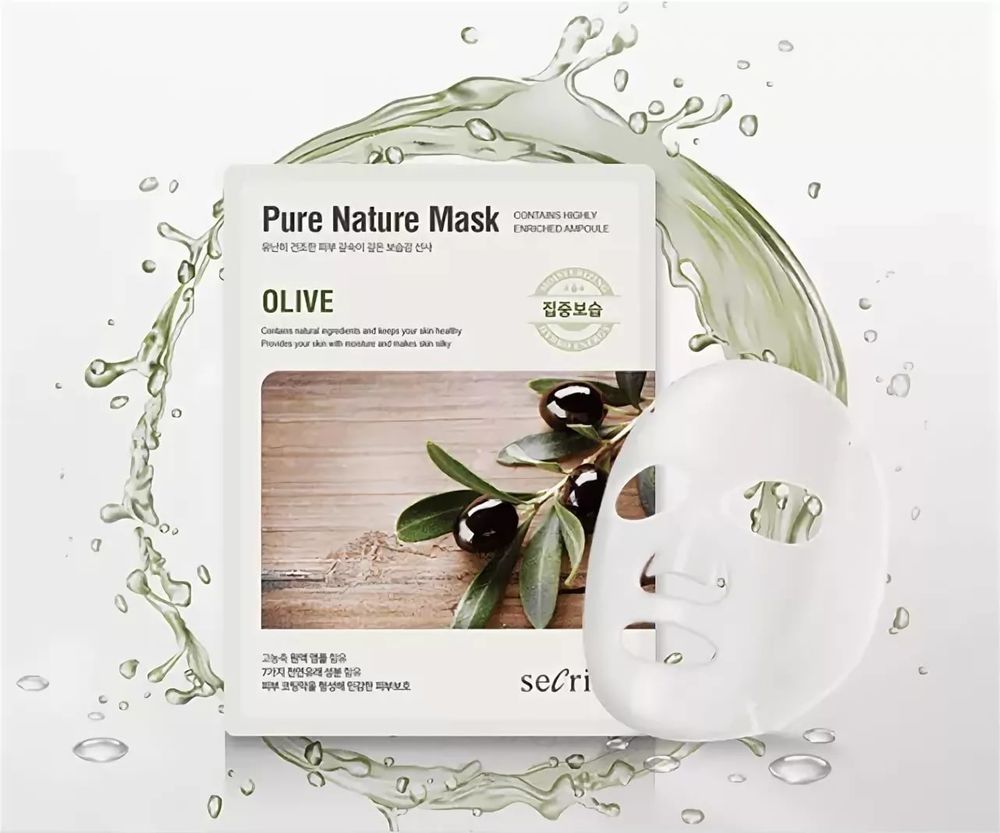 Тканевая маска для лица с оливой Secriss Sheet Mask -Olive