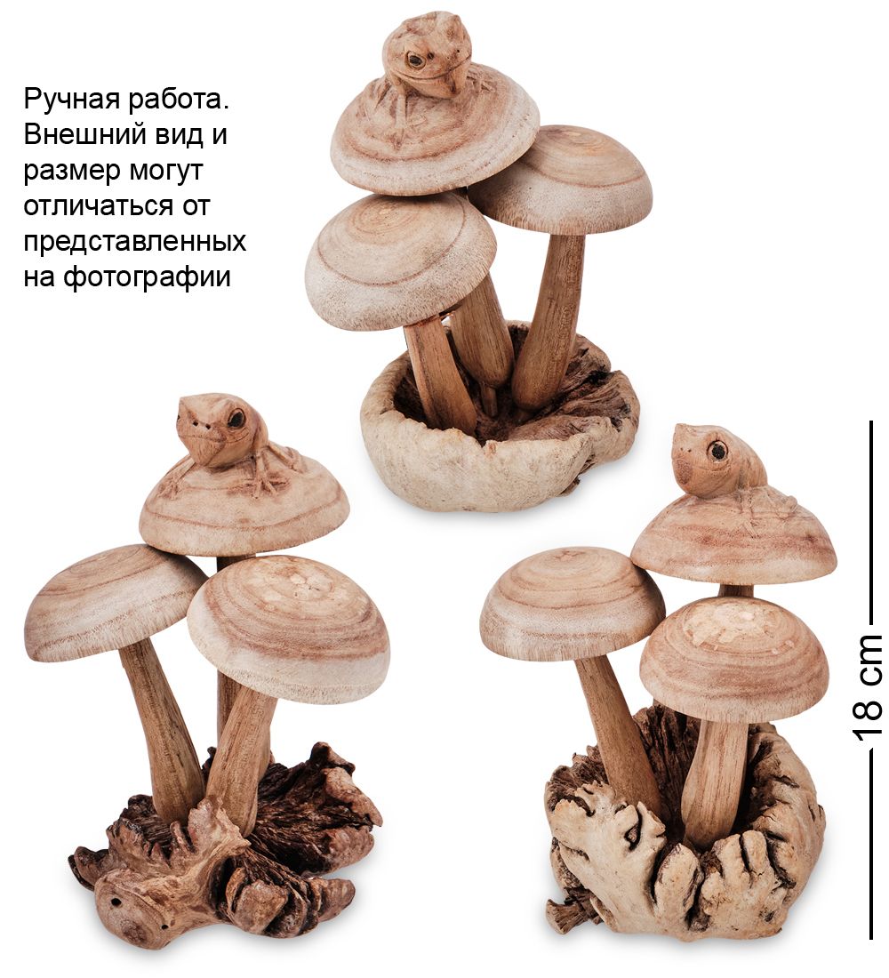 Decor and Gift 45-032 Статуэтка «Лягушонок на грибах» 18 см