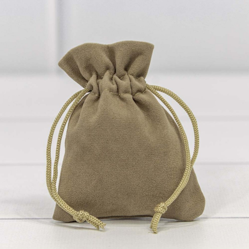 Мешочек 7х9см Бархат класс А (Бежевый, Серый)