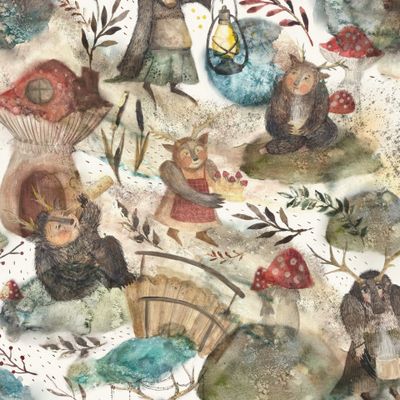 Лесные существа с рожками. (Дизайнер Daria Held)