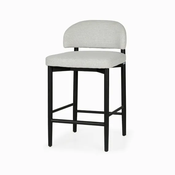 Полубарный стул Jeff, серая ткань, черные ножки