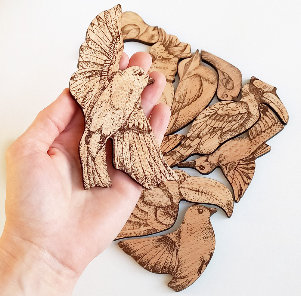 Деревянный пазл Птицы