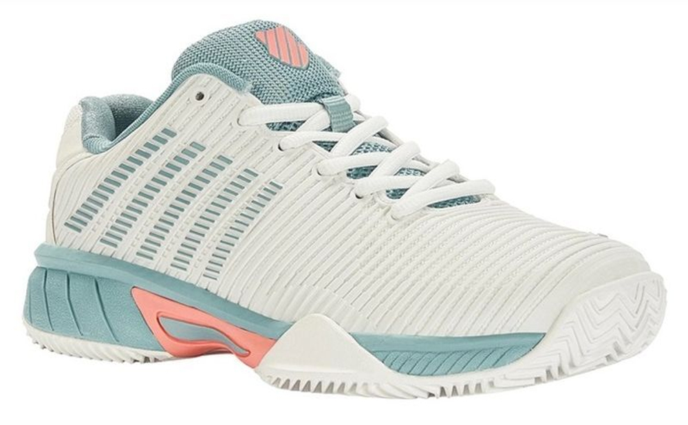 Детские теннисные кроссовки K-Swiss Hypercourt Express 2 HB JR - blanc de blanc/nile blue/desert flower