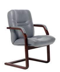 Кресло для посетителей Minister C серая кожа