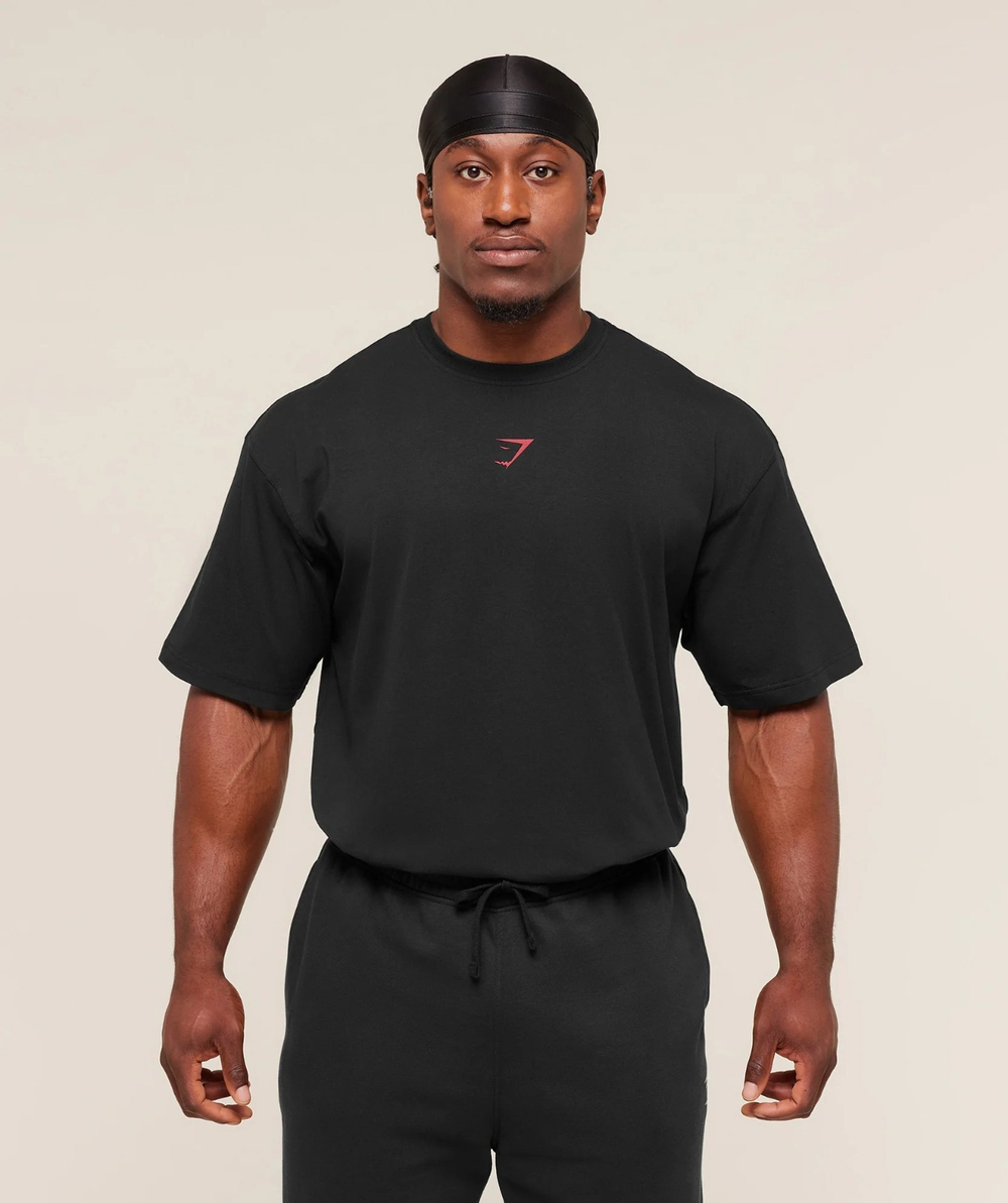 Футболка GYMSHARK Power T-Shirt Black/Red