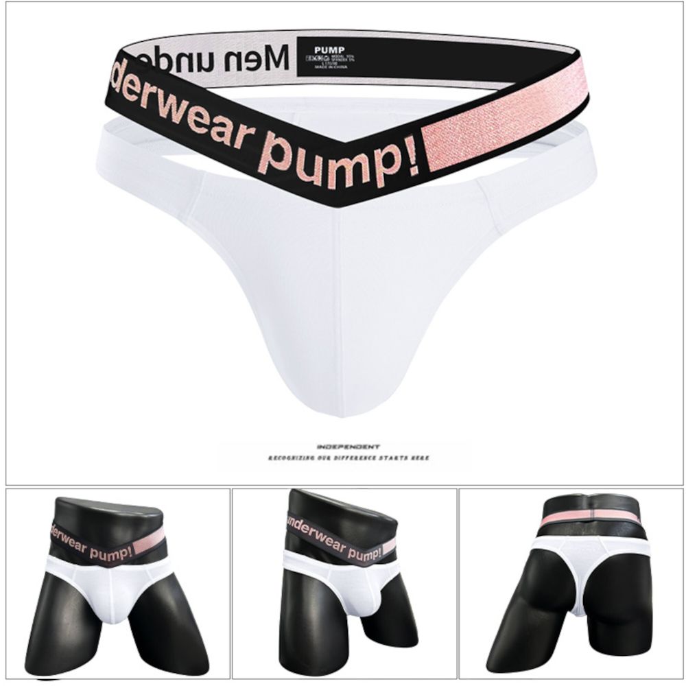 Мужские трусы стринги белые PUMP! MP234-1