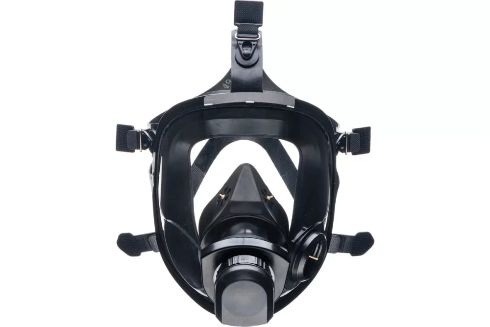 Маска МАГ-3Л (универсальный размер, резина, боковое резьбовое левое соединение - 1 фильтр)