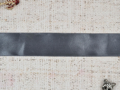 Лента атласная, ш. 4 см, 03 (20) тёмно-серый