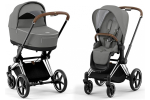 Коляска 2 в 1 Cybex Priam IV Mirage Grey, шасси Chrome Brown