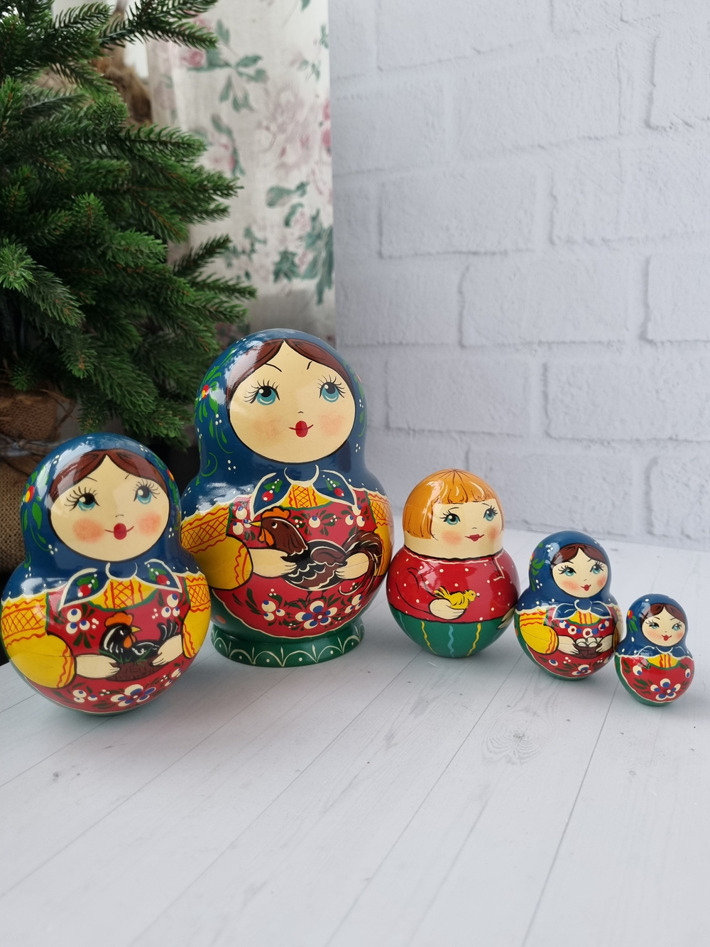 Матрёшка "С курочкой" традиция 5м 15см пузатая