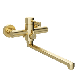 Смеситель с длинным изливом для ванны STWORKI Киркенес S45115GM матовое золото