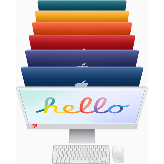 Apple iMac 24" Retina 4,5K, (M1 8C CPU, 8C GPU), 8 ГБ, 256 ГБ SSD, синий MGPK3RU/A