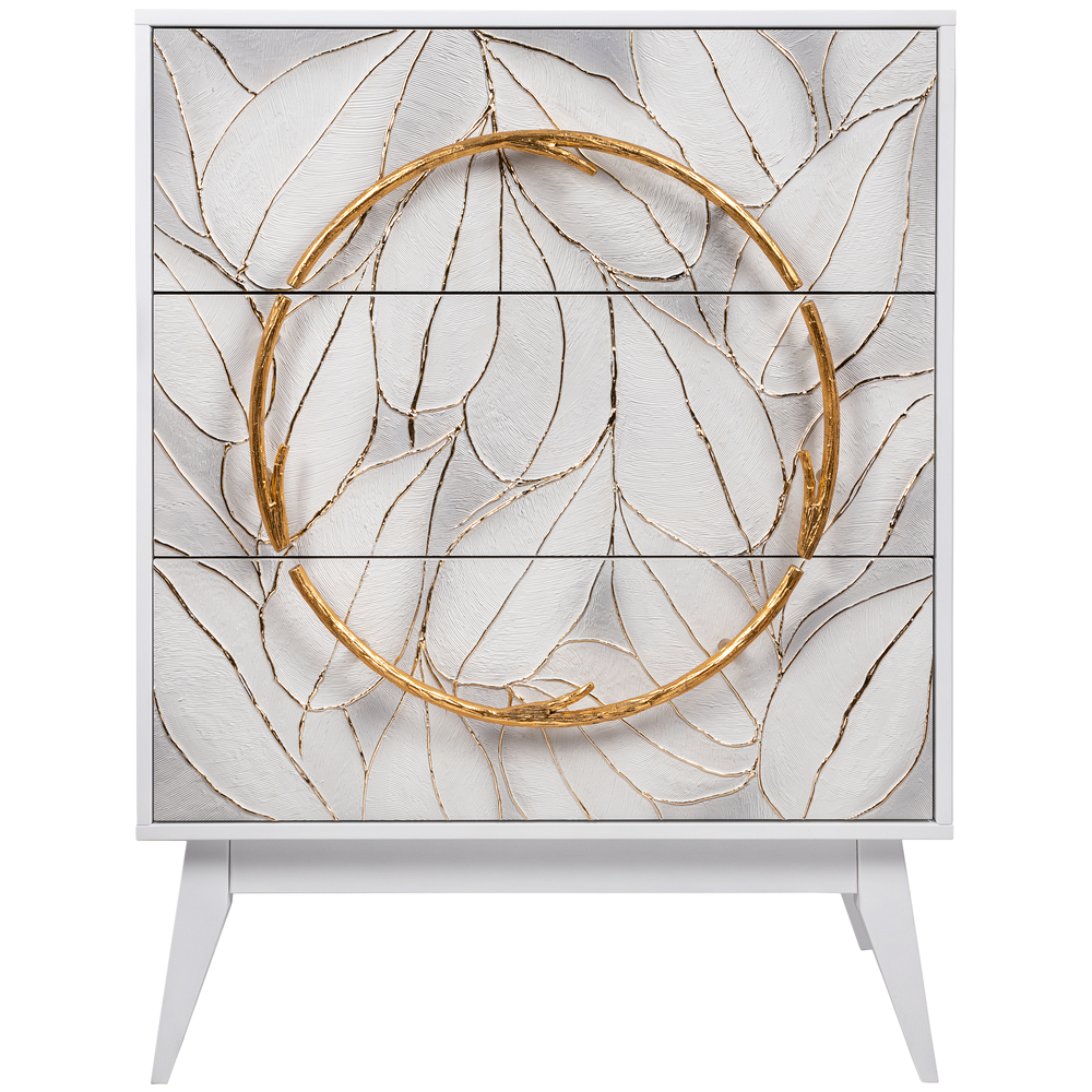 Комод Арт Сканди с 3 ящиками Айс Амбер