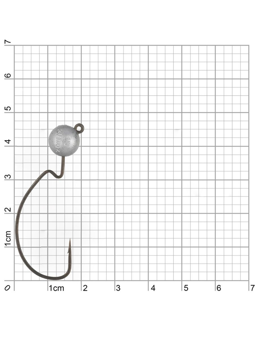 Джиг-головка для рыбалки BKK на офсетном крючке Silent Chaser - 1X - EWG Round Head, размер крючка 1, вес 5,25г, 4 шт.
