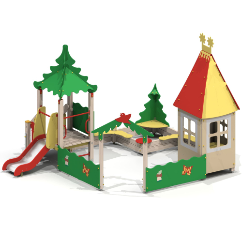 Песочный дворик с горкой «Домик на опушке»