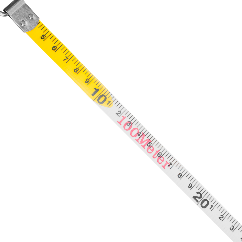 Рулетка геодезическая 100 м х 12,5 мм, открытый корпус, фиберглассовая лента Matrix